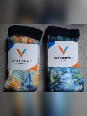 2 x Viasox EasyStretch S/M Women's 5-9-Men 6-8 Sunny Days & Water Lily